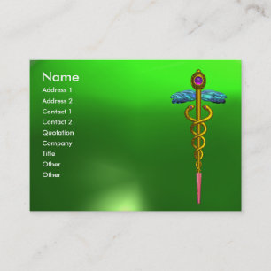 Carte De Visite CADUCEUS EMERALD vert or