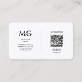 Carte De Visite Caduceus Médicale moderne Monogramme Or Blanc (Dos)