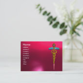 Carte De Visite CADUCEUS RUBY éclatant or rose violet, fuchsia (Debout devant)