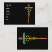 Carte De Visite CADUCEUS, vif or rose rose noir (Devant / Derrière)