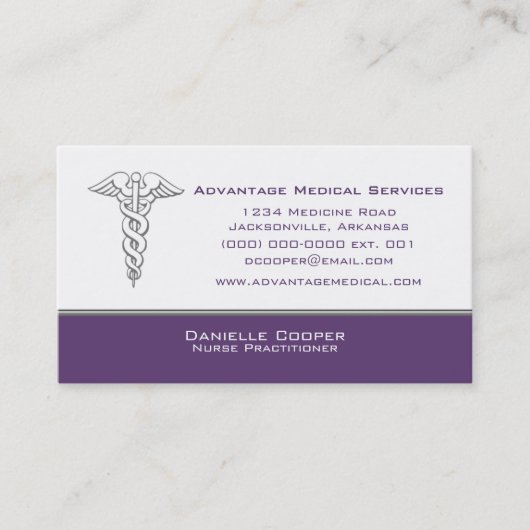 Carte de visite Caduceus, Violet (Devant)