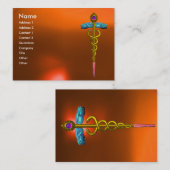 Carte De Visite CADUCUS AGATE, vif doré rose jaune orange (Devant / Derrière)