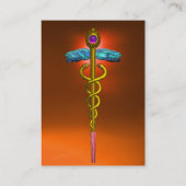 Carte De Visite CADUCUS AGATE, vif doré rose jaune orange (Dos)