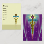 Carte De Visite CADUCUS, améthyste aurifère dynamique (Devant / Derrière)