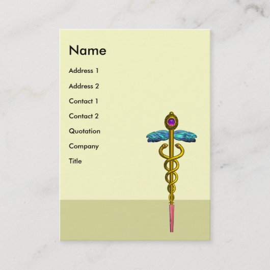 Carte De Visite CADUCUS, améthyste aurifère dynamique (Devant)