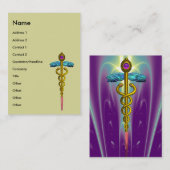 Carte De Visite CADUCUS, améthyste aurifère dynamique (Devant / Derrière)