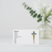 Carte De Visite CADUCUS, améthyste aurifère dynamique (Debout devant)