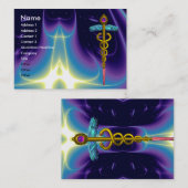 Carte De Visite CADUCUS, améthyste aurifère dynamique (Devant / Derrière)