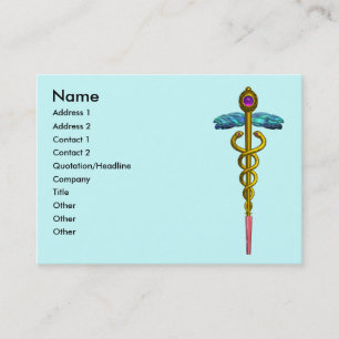 Carte De Visite CADUCUS, améthyste aurifère dynamique