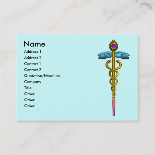 Carte De Visite CADUCUS, améthyste aurifère dynamique (Devant)