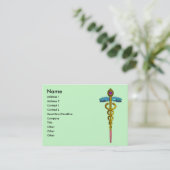 Carte De Visite CADUCUS, améthyste aurifère dynamique (Debout devant)