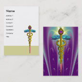 Carte De Visite CADUCUS, améthyste aurifère dynamique (Devant / Derrière)