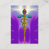 Carte De Visite CADUCUS, améthyste d'or bleu turquase, éclatant (Dos)