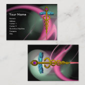 Carte De Visite CADUCUS D'OR Médicale, CHAUSSURES DE FRACTAL VERT  (Devant / Derrière)