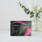 Carte De Visite CADUCUS D'OR Médicale, CHAUSSURES DE FRACTAL VERT  (Debout devant)