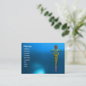 Carte De Visite CADUCUS SAPPHIRE, bleu rose or vif (Debout devant)