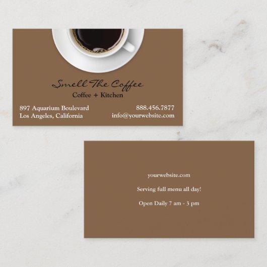 Carte de visite café (Devant / Derrière)