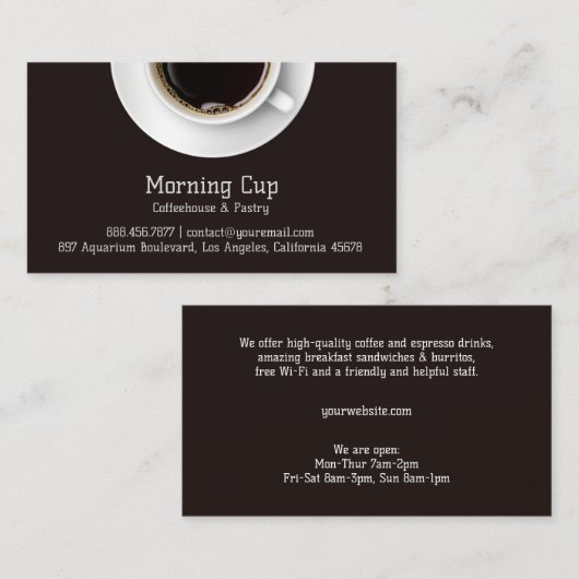 Carte de visite café (Devant / Derrière)