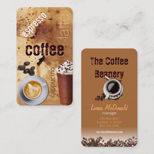 carte de visite café (Devant / Derrière)