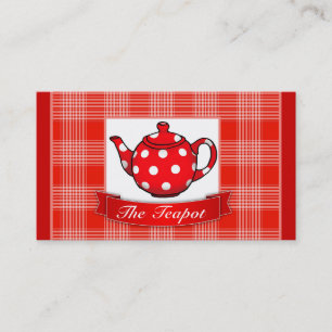 Carte De Visite Café à thé Red Polka Dot