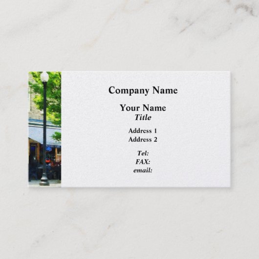 Carte De Visite Café Albany NY (Devant)