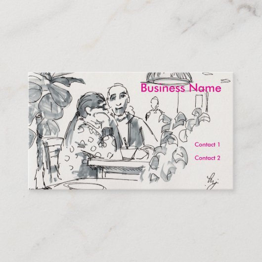 Carte De Visite Café avec dessin plante (Devant)