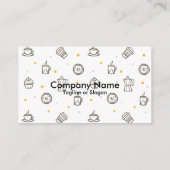 Carte De Visite Café avec du café et des petits gâteaux (Dos)