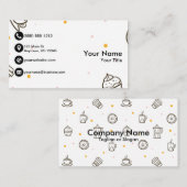 Carte De Visite Café avec du café et des petits gâteaux (Devant / Derrière)