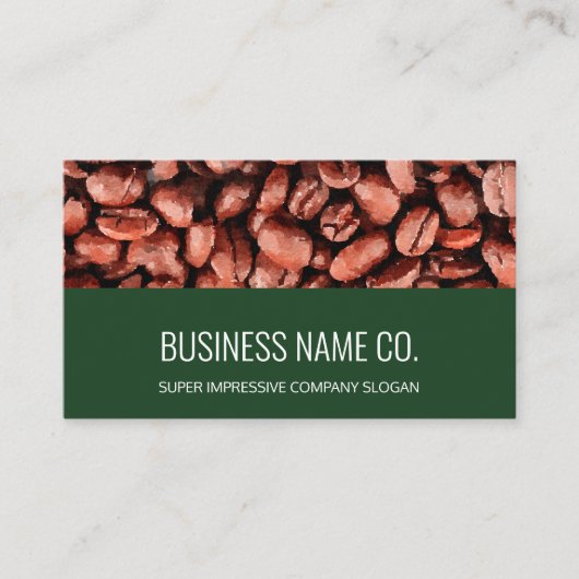 Carte De Visite Café Bean Café moderne, simple et élégant sur Gree (Devant)