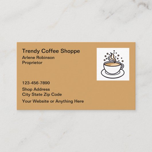 Carte De Visite Café Bistro Café Tendance (Devant)