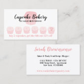 Carte De Visite Café Boulangerie Cupcake Programme de Fidélité Pun (Devant / Derrière)