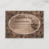 Carte De Visite Café Boutique Latte Mug Art Haricots Chocolat Brow (Devant)