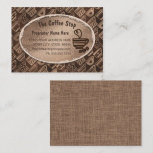 Carte De Visite Café Boutique Latte Mug Art Haricots Chocolat Brow