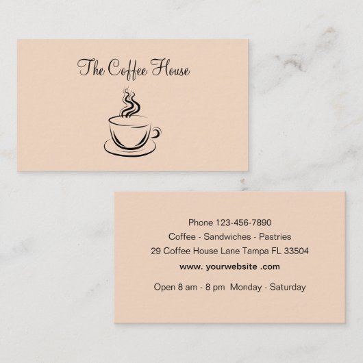 Carte De Visite Café branché (Devant / Derrière)