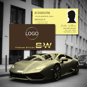 Carte De Visite Café Brown avec logo Monogram Photo