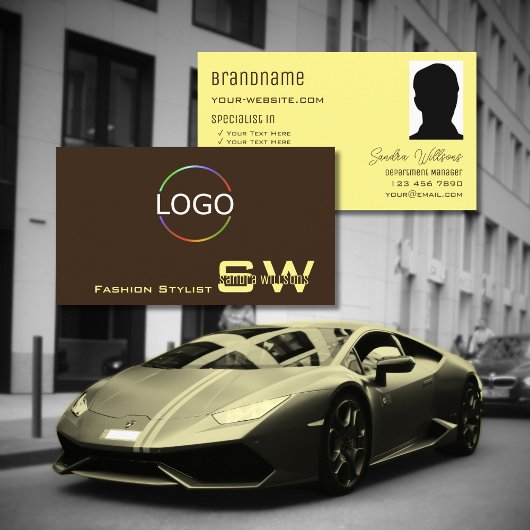 Carte De Visite Café Brown avec logo Monogram Photo