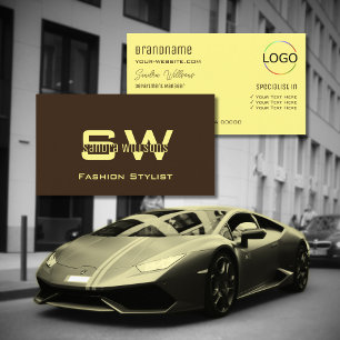 Carte De Visite Café Brown avec Monogramme et logo