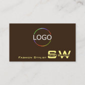 Carte De Visite Café Brown avec Monogramme et logo (Devant)