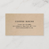 Carte De Visite Café Brown moderne simple (Dos)