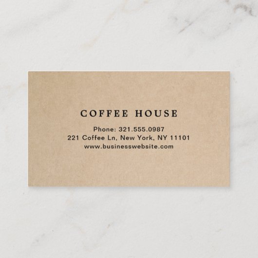Carte De Visite Café Brown moderne simple (Dos)