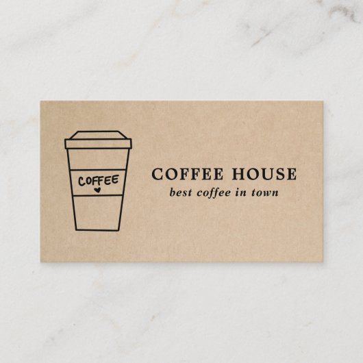 Carte De Visite Café Brown moderne simple (Devant)