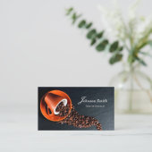 Carte De Visite Café Café Café Fèves De Café Design Moderne (Debout devant)