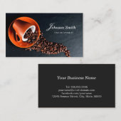 Carte De Visite Café Café Café Fèves De Café Design Moderne (Devant / Derrière)