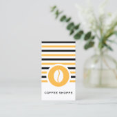 Carte De Visite Café chic rayé (Debout devant)