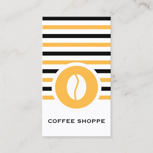 Carte De Visite Café chic rayé (Devant)