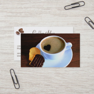 Carte De Visite Café Coupe Coeur Coeur en mousse   Votre logo