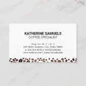 Carte De Visite Café | Coupe de café et haricots (Dos)
