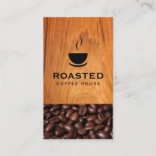 Carte De Visite Café | Coupe de Java | Haricots à café (Devant)