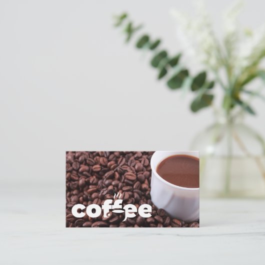 Carte De Visite Café | Coupe et haricots (Debout devant)