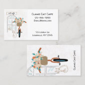 Carte De Visite Café Cute Cat Café (Devant / Derrière)